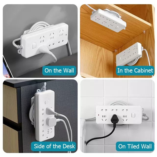 Self-Adhesive Power Strip Holder with Cable Organizer