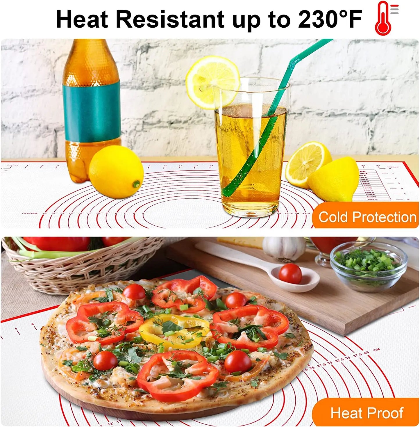 UNTIOR Silicone Dough Mat: Multi-functional Kitchen Bakeware