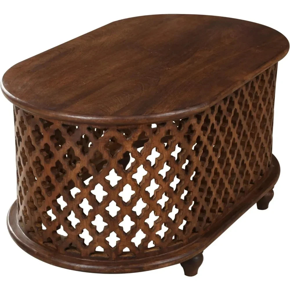 Oval Wooden Coffee Side Table