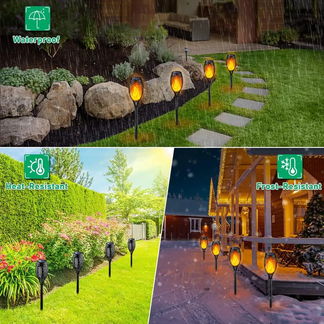 Waterproof Solar Powered Outdoor Torch Lights