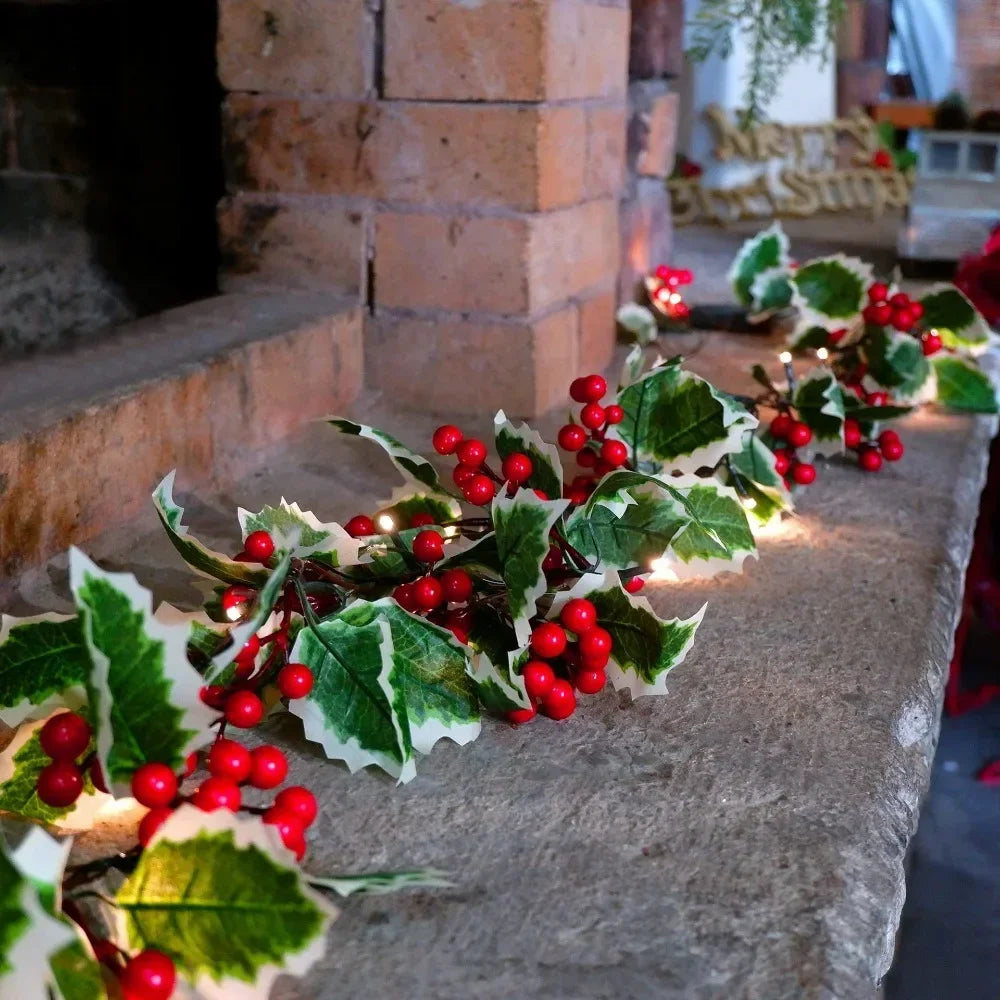 Artificial Leaves Garland With Light String