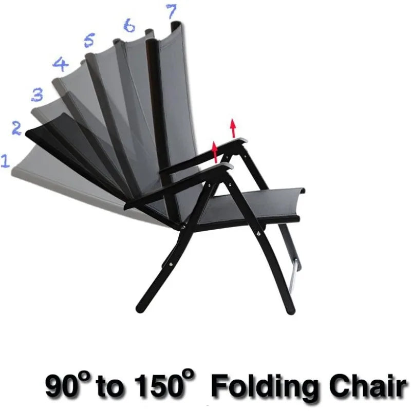 TechCare Heavy Duty Durable Adjustable Reclining Folding Outdoor Chair