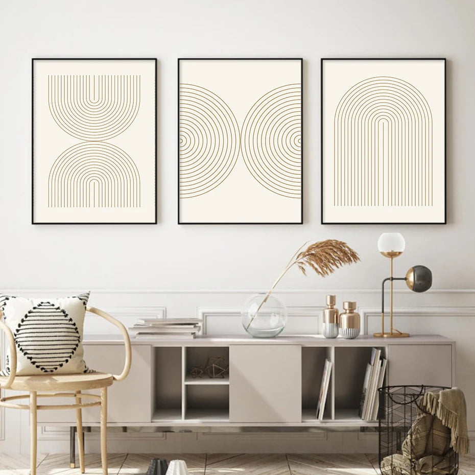 Bohemian Line Beige Posters Canvas