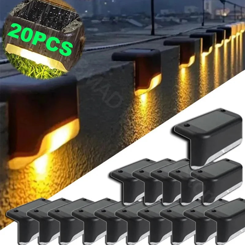 Warm White LED Solar Step Lamp