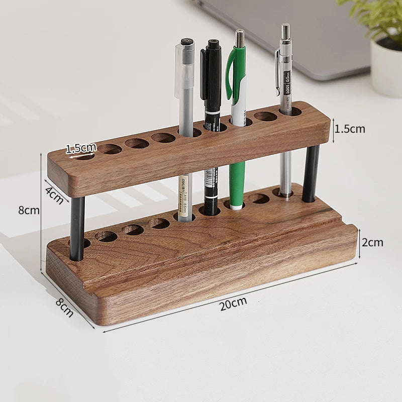 Multifunction Walnut Pens Holder