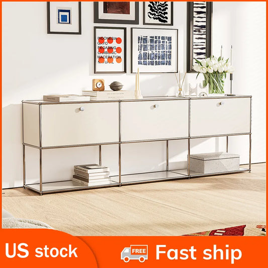 Modular Stainless Steel Living Room Cabinet: Storage Sideboard with Versatile Design