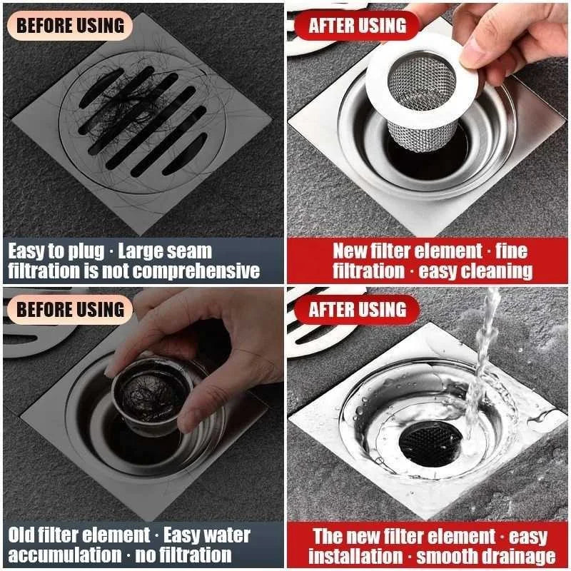 Stainless Steel Mesh Sink Strainer: Anti-Clog Drain Filter for Kitchen, Bathroom, Bathtub, and Shower