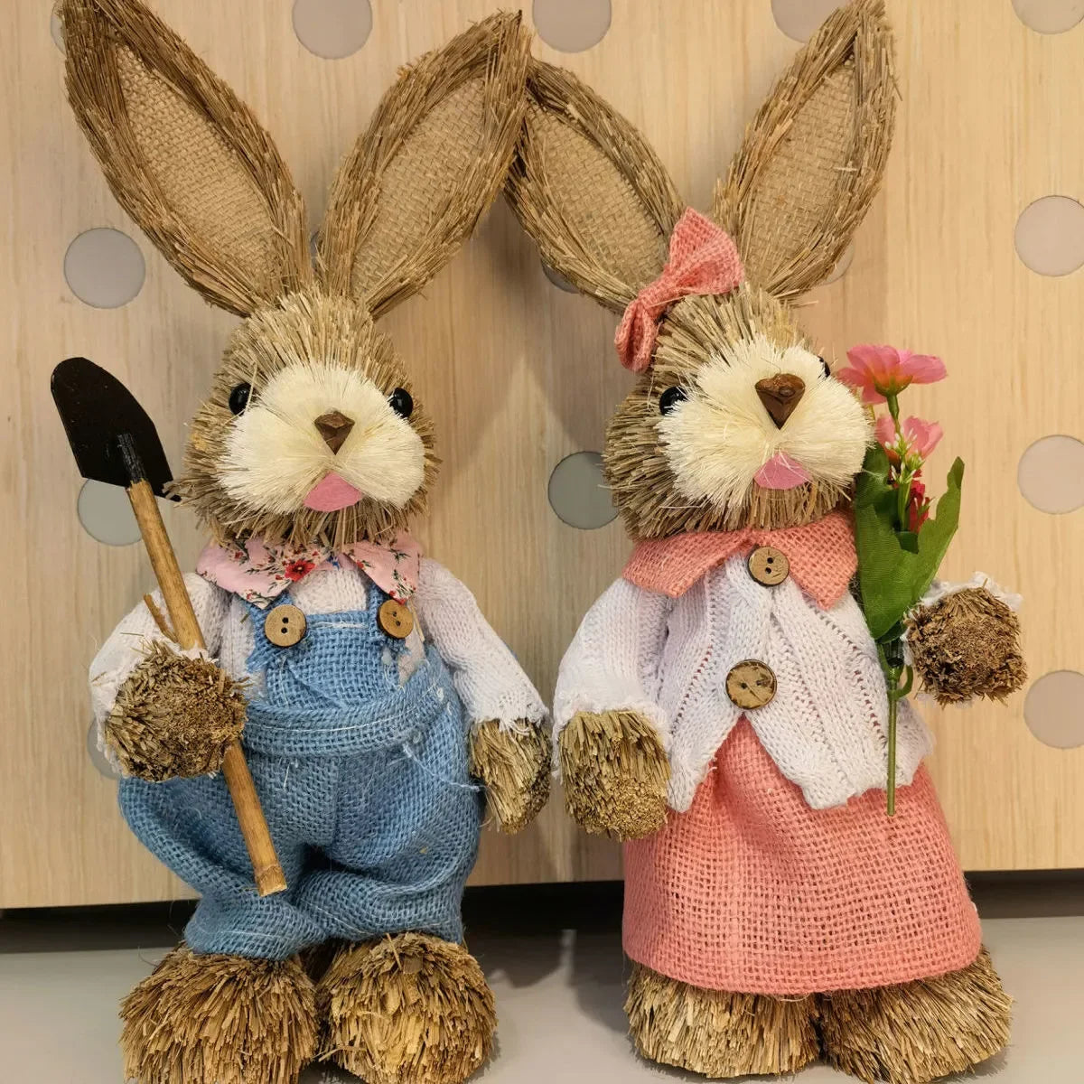 Cute Straw Rabbits Bunny Decorations