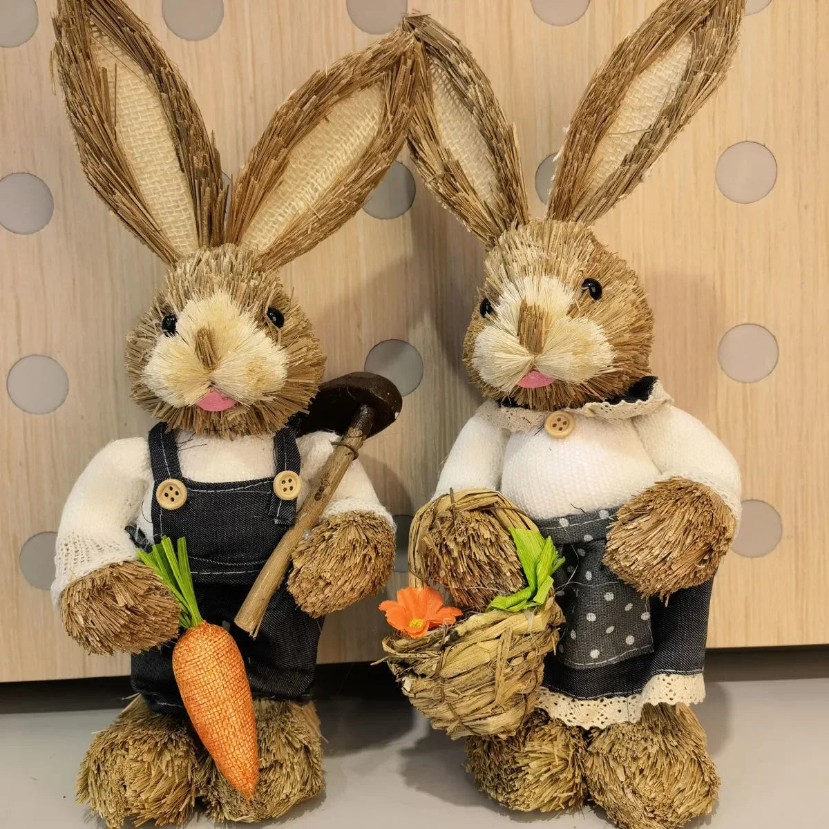 Cute Straw Rabbits Bunny Decorations