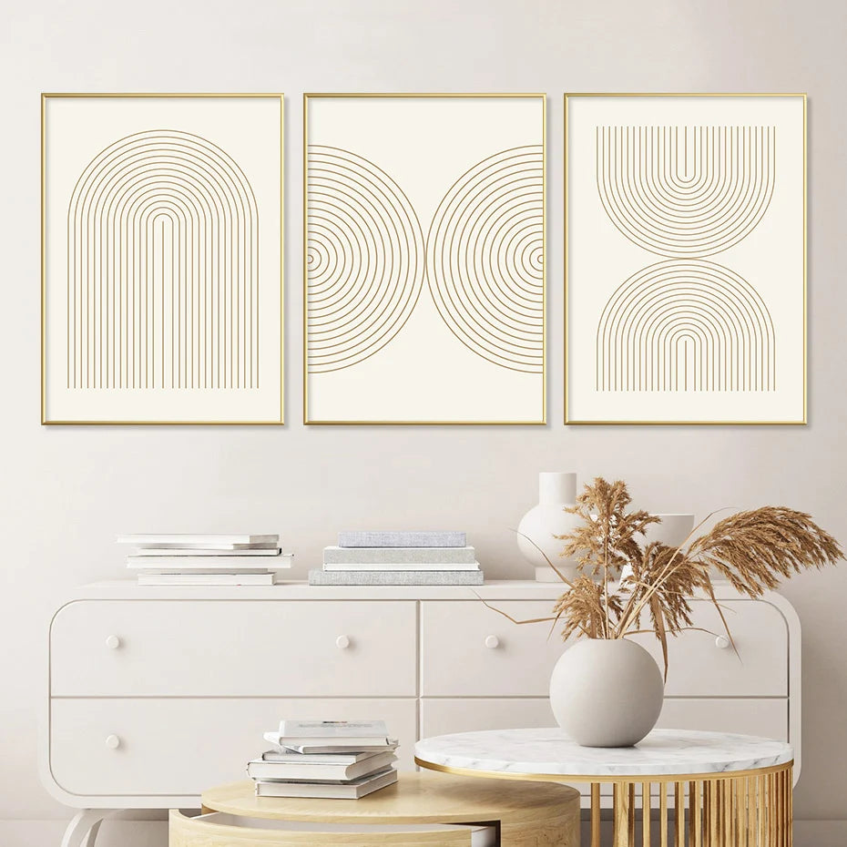 Bohemian Line Beige Posters Canvas