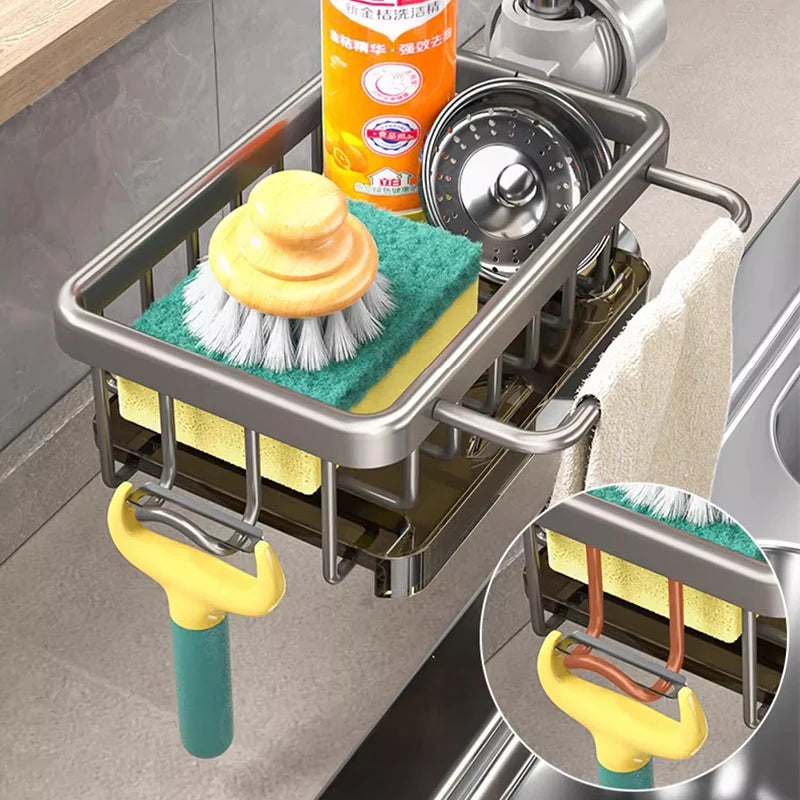 Aluminum Sink Faucet Storage Rack