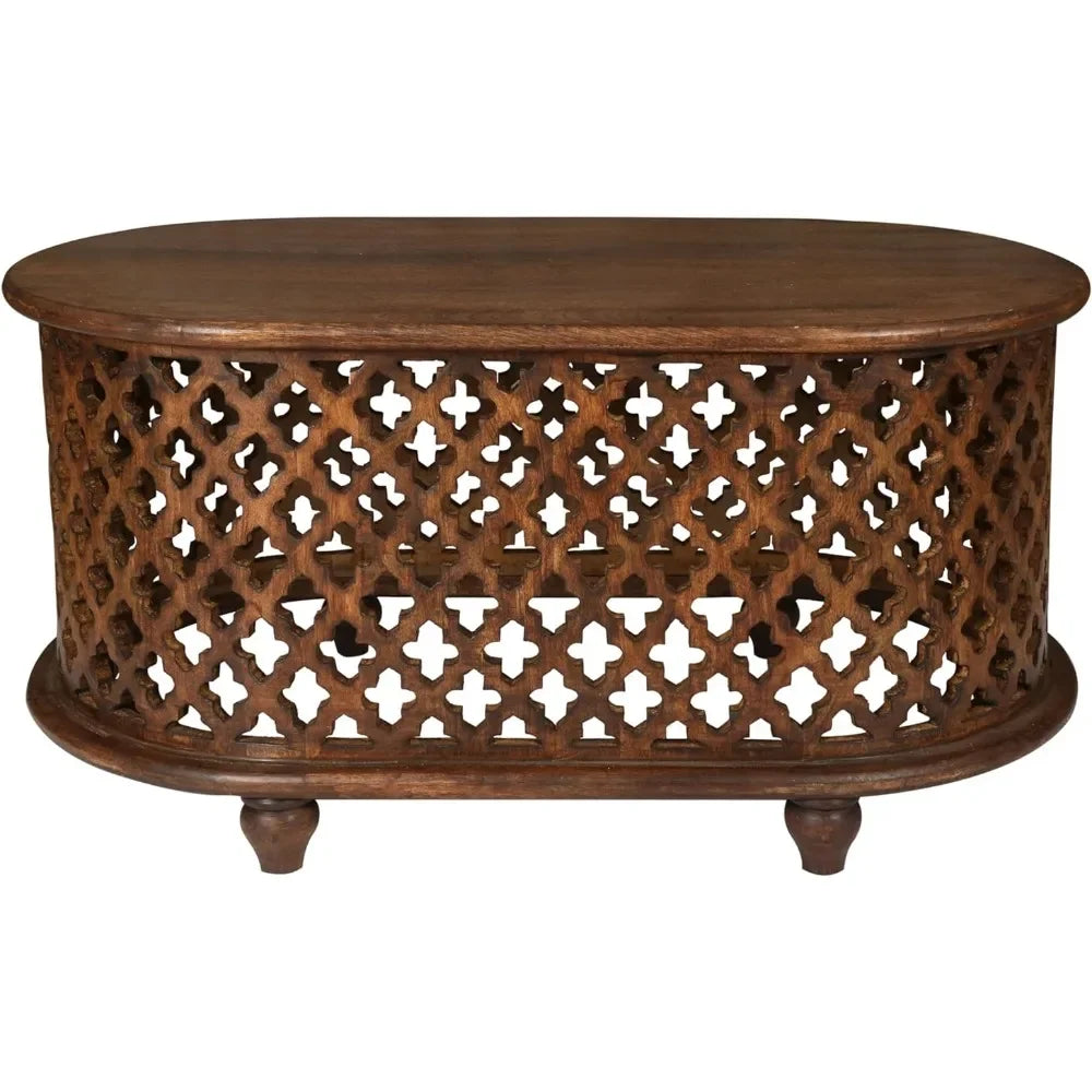 Oval Wooden Coffee Side Table