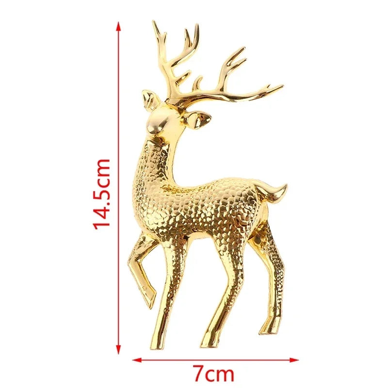 Gold Deer Statue Reindeer Figurines