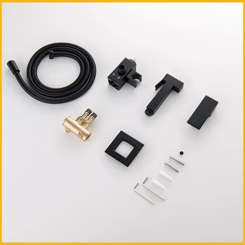 Hand-Held Square Spray Gun Brass Toilet Bidet