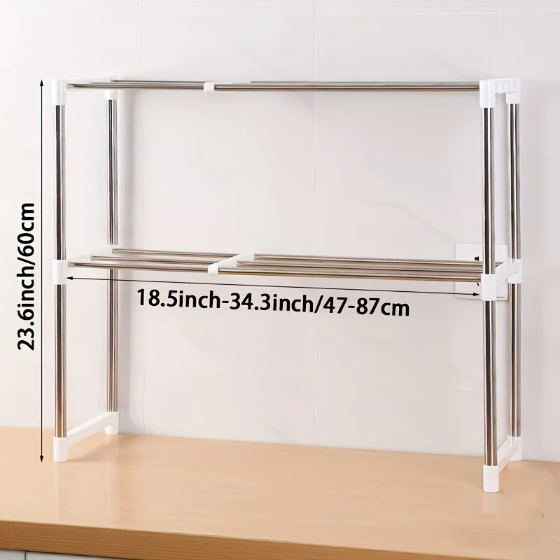 Adjustable Stainless Steel Microwave Oven Shelf
